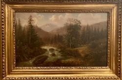 Charles Telepy: romantic landscape with a stream