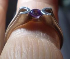 925 ezüst gyűrű, 17,2//54 mm ametiszttel