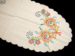 Kalocsa v. with special thread embroidery. New tablecloth embroidered with a flower pattern, runner 84 x 35 cm