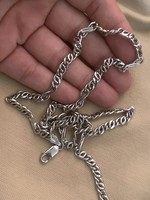 Silver necklace marked 55cm