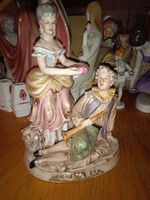 Rococo pair GDR marked 1981 ceramic large size with nice light