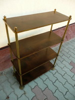 Antique Secession bookshelf/etager with copper base, copper columns, in very nice condition