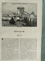 Lithographs with images of Budapest from a German book.. About 1885-Böl..