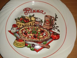 Porcelain pizza plate with pizza inscription 23.5 cm company diamond razgrad (2p)