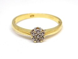 Gold ring with floral stones (zal-au111802)