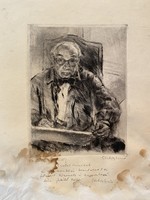 Jenő Elekfy (1895-1968) - Self-Portrait Dedicated to Anna Czóbel