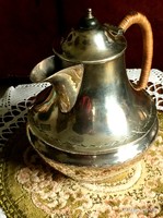 Meseszép, antik, 100 éves, ezüstözött, teás vagy kávés kanna, gyönyörű, fonott füllel