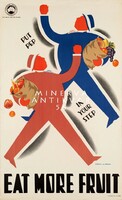 Art deco Australian propaganda healthy eating eat more fruit! Reprint of a 1930s poster