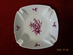 Hollóháza porcelain, burgundy pattern ash tray, marked: 732/a. He has! Jokai.