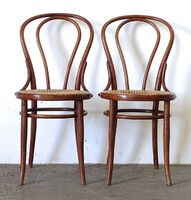 1K749 antique double marked Viennese thonet chair pair jakob & josef kohn