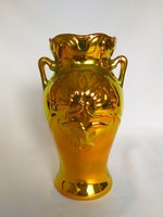 Zsolnay Eozin Pipacsos váza, Narancssárga-piros árnyalatban. Hibátlan!