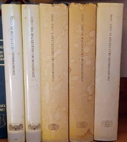 Zsigmondkori oklevéltár 5 db. kötet: III, IV, V, VIII, IX-ik kötetek
