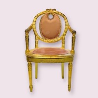 XVI. Lajos-stílusú Francia aranyozott karfás szék