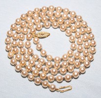Beautiful old tekla and hematite pearl necklace with original gilded clasp