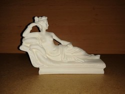 Nude alabaster statue of a woman lying on a sofa 19 cm