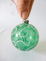 Antik üveg karácsonyfadísz,Zöld Átlátszó Gömb