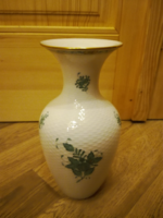 Herend green Appony pattern porcelain vase 26 cm