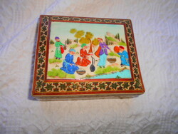 Box hand painted with miniature decoration on top