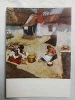 Fényes Adolf - Babfejtők/postatiszta retro képeslap 1975