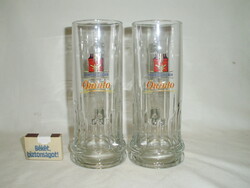 Two 0.4 liter glass beer mugs - together - 