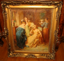 Wonderful guaranteed original rottmann mozart / 1874- / painting: visit