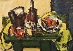 Konfár Gyula (1933 - 2008) Csendélet c. Képcsarnokos festménye 96x69cm Eredeti Garanciával!