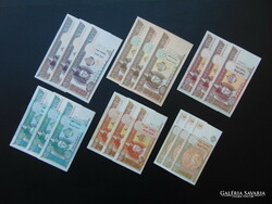 Mongólia 18 darab tugrik bankjegy LOT !  6 x 3 darab sorszámkövető