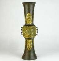 0K744 Hatalmas régi kínai Shang bronz váza 50 cm