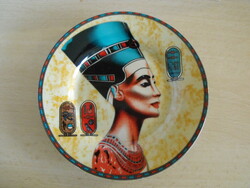 Egyiptomi porcelán falitányér Nefertiti fejével hibátlan 15 cm
