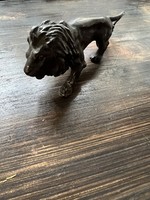 Bronzed metal lion statue 16x11cm