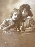 Régi gyerekfotó vintage fénykép kislányok