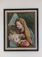 Szűz Mária - Madonna a kis Jézussal repro falikép szép keretben