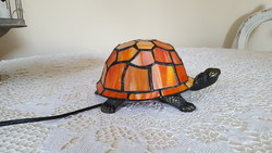 Öntöttvas teknőslámpa Tiffany búrával