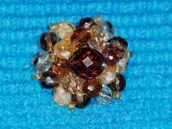 Old German glass beaded small brooch (418)