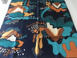 Silk scarf with village street details, 77 x 75 cm