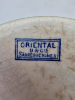 Faience Cake Plate with Blue Decoration