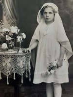 Old children's photo vintage first communion photo of little girl