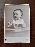 Régi gyerekfotó kislány Vajda M. Pál Budapest fénykép