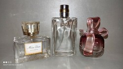 Vintage parfümös  üveg csak üveg Miss Dior edp Chanel Allure edp Nina Ricci edp