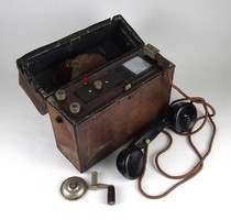 1I675 antique inductor military field telephone device Swedish et al