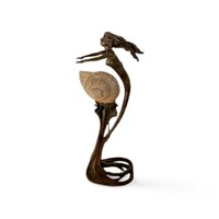 Szecessziós bronz női szobor kagylóval 45 cm