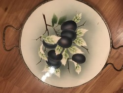 Earthenware coasters with plum pattern