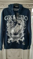 Giorgio casualwear sweater, zipped and hooded, new, size L with label