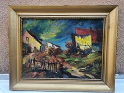 Good quality farm painting - signed with beautiful bright colors! (2.)