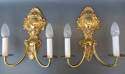 Neo-Baroque Chippendale style gilded copper wall arm
