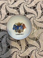 Herend porcelain small bowl, ashtray. With Szombathely inscription, coat of arms. 1943.-As seal mark.