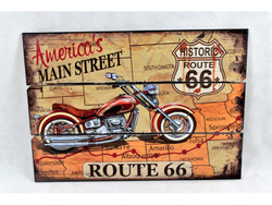Retro  Motoros Fali Kép  (Route 66) XL