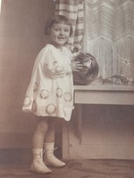 Old child photo vintage photo of little girl with ball