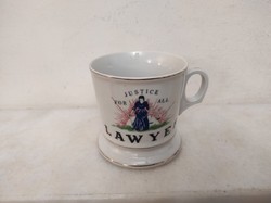 Antique decorative glass lawyer lawyer court of justice lawyer inscription porcelain glass 557 5995