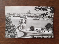 Régi képeslap Budapest Lánchíd levelezőlap